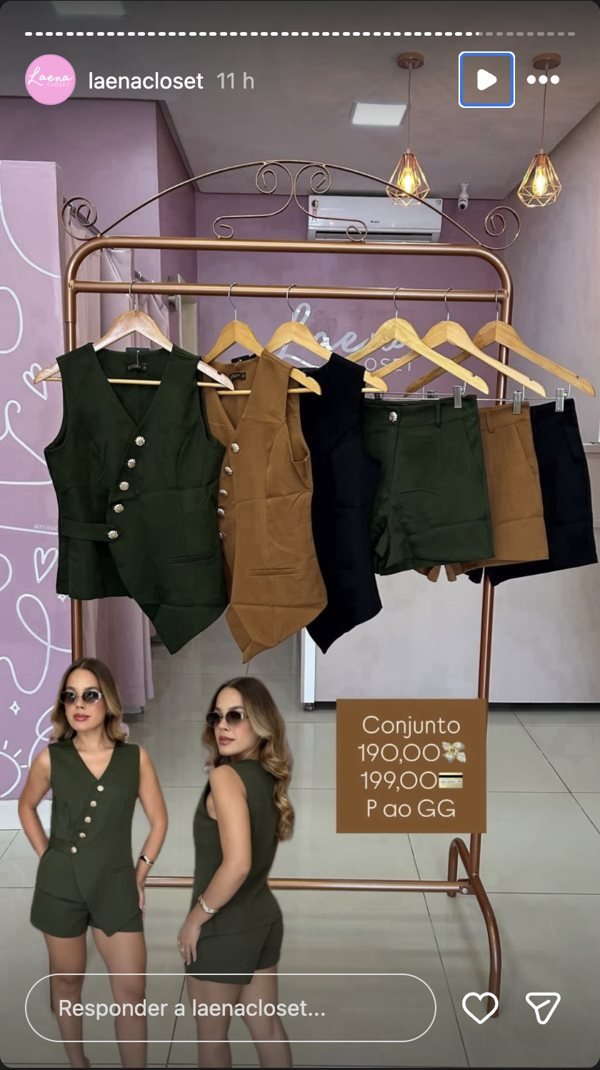 Print de um story do Instagram da loja, enviado pela cliente